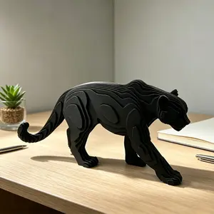 3D Printed Leopard Statue, Animal Ornament for Home Decor, Perfect Gift for Holidays and Office Desk Decoration, 1pcs