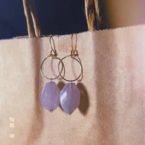 Light Purple Beaded Earrings with Dangly Hooks for Daily Wear Elegant Fashion Accessory