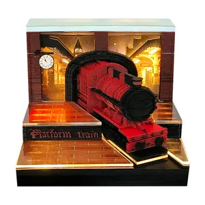 3D Potter Magic Platform 9¾ Light-Up 2026 Calendar, Wizard Paper Sculpture, LED Creative Gift, Eco-Friendly Paper Art Decor, Tear-Off Daily 2026 Calendar, Fantasy Platform Ornament, Desk Night Light Calendar, Wizard-Themed Gift Idea, Aesthetic Magic Decor
