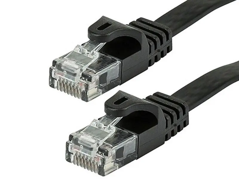 Monoprice 9550 30AWG Cat5e 350MHz UTP Flat Bare Copper Ethernet Network Cable - Black