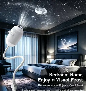 Portable Galaxy Projector Night Light - 360° Flexible USB Starry Night Light, Includes 12 Projection Sheets, 360° Adjustable Brightness Control, Eye-Friendly LED Night Light, Ideal for Children’s and Adult Bedrooms, Home Ceilings, and as a Car Decor Gift