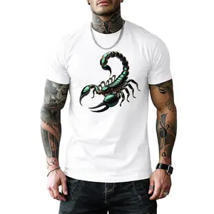 Men’s Scorpion Graphic T-Shirt Short Sleeve Crew Neck Casual Tee, Realistic Scorpion Print Streetwear Top for Daily Wear, Travel, Outdoor Summer Shirt
