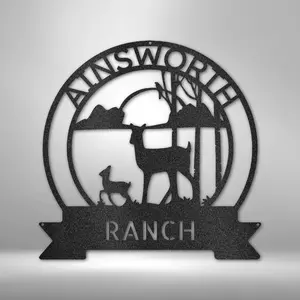 Ranch Sunset Personalized Steel Metal Sign Wall Art