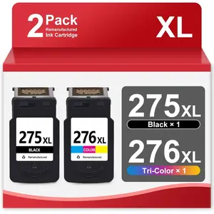 PG-275XL CL-276XL Replacement for  275 and 276 Ink Cartridges PG-275 CL-276 275XL 276XL for Cannon Ink 275 276 Compatible with  PIXMA TR4700 TR4720 TR4722 TS3500 TS3522 TS3722 Printer