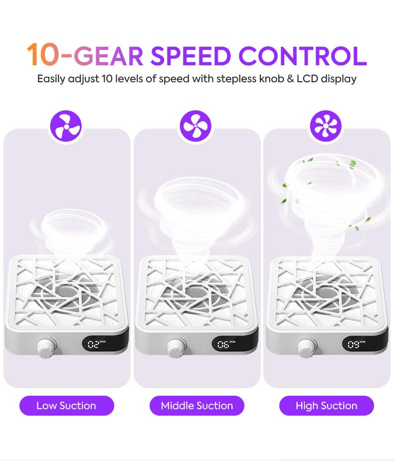 Mini Rechargeable Nail Dust Collector, 6000RPM Powerful Suction Nail Vacuum Cleaner with 10 Speed Adjustable, 2600mAh Cordless Nail Dust Extractor for Acrylic Nails, Portable Nail Salon Dust Collector for Home Use