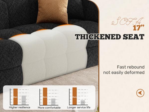 75" Cloud Loveseat Sofa in a Box, No Assembly Required Comfy Deep Seat Boneless Couch, Modern Small Couches for Living Room, Bedroom, Apartment