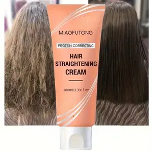Protein Straightening Cream, Haircare, Moisturizing and Smoothing, Deep Conditioning and Strengthening, Deep Hydration, Frizz Control, Non-Greasy, Suitable for All Hair Types