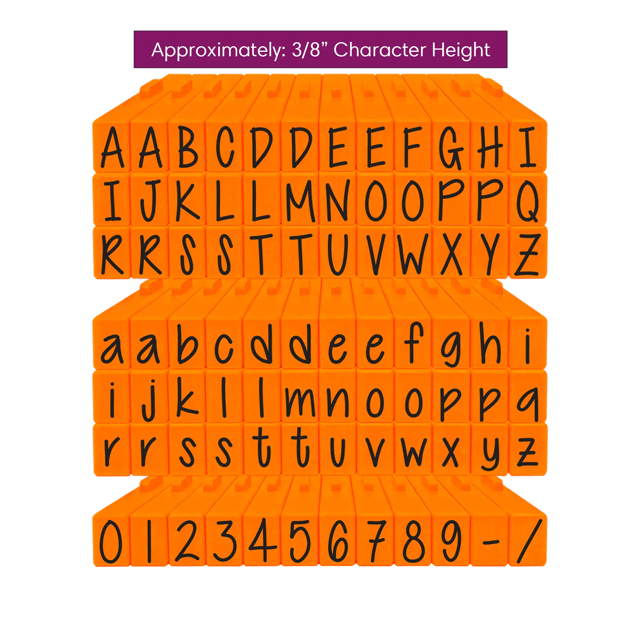 Pegz® Medium Size 84 Piece Orange Crush Alphabet and Numbers Connectable Stamps Bundle
