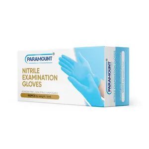 PARAMOUNT Ice Blue Nitrile Gloves | 4mil Exam Gloves | Powder Free Gloves
