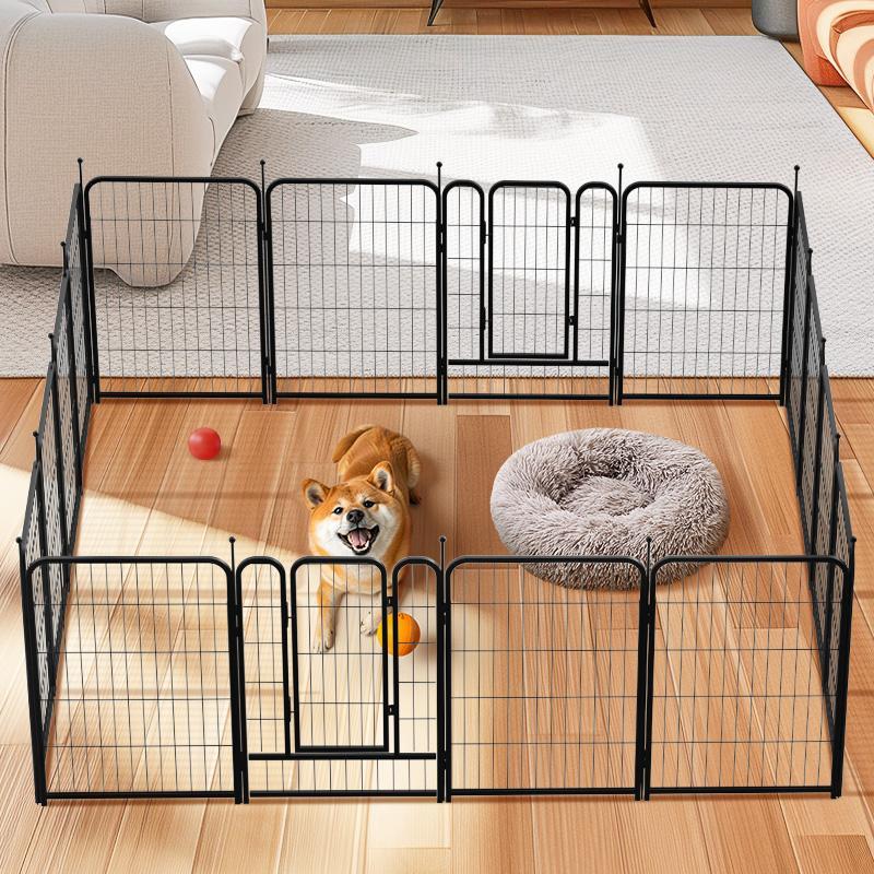 PetCozife Dog Fence Playpen 24"/32"/40" Small/Medium/Large Dog Indoor Outdoor Fence, Metal Pet Puppy Cat Exercise Enclosure Gate Cage Outdoor RV, Camping, Patio, Mobile Garden, RV Essential Companion, Garden Patio Fence,cat patio,dog camping supplies