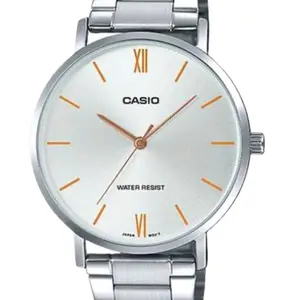 Brand new Casio silver stainless steel standard slim   men' s watch MTP-vt01D-7B