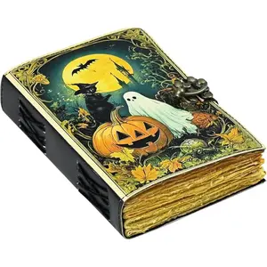 Hocus Pocus Book of Spells Prop Gifts Halloween Decorations Decor Leather Journal Writing Book of Shadow Best Christmas Gifts for Men and Women (7x5)
