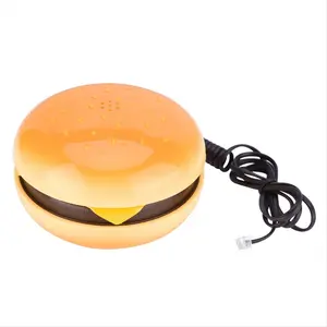 Funny Gadgets Emulational Hamburger Telephone Wire Landline Phone Cheeseburger Phone for Home Office Hotel Decoration