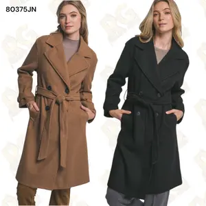 Duble Breasted Belted Wrap Coat