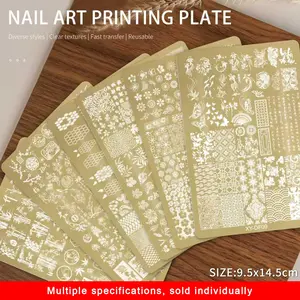 1-piece Nail Art Tool with Petal Lace Butterfly Pattern in Chinese Style Bamboo Forest, Metal Stencil Butterfly Embossing Template Transfer Tool for Nail Art Stamping