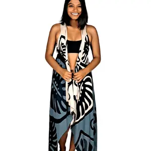 Magic Sarong - Bold Monstera - Black and Grey