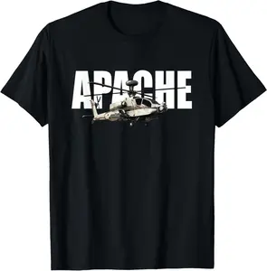 100%cotton AH-64 Apache Army Attack Helicopter Longbow T-Shirt