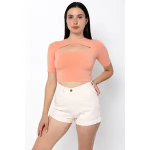 83071GD - Cut Out Crop Top