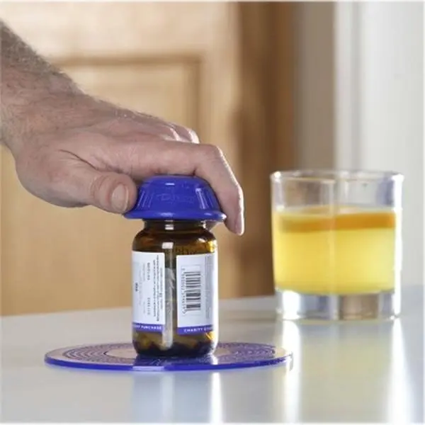 Dycem Non-Slip Cone-Shaped Bottle Opener, Blue