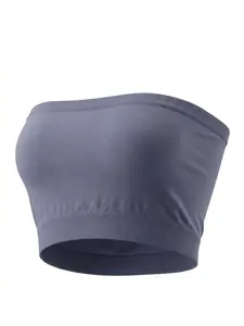 O2K4 Oxygen Yoga Strapless Workout Sports Bras Seamless No Padding Yoga Camisole Sleeveless Basic Tops Tube Top Wireless Bralette for Everyday Wear Yoga Sleeping