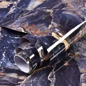 Sapphire Look Marble Contact Paper for Countertops Decorative Self Adhesive Wall Paper Roll Removable Marble Peel and Stick Wallpaper for Kitchen Cabinets Liners Backsplash Table Marble Pattern Wallpaper