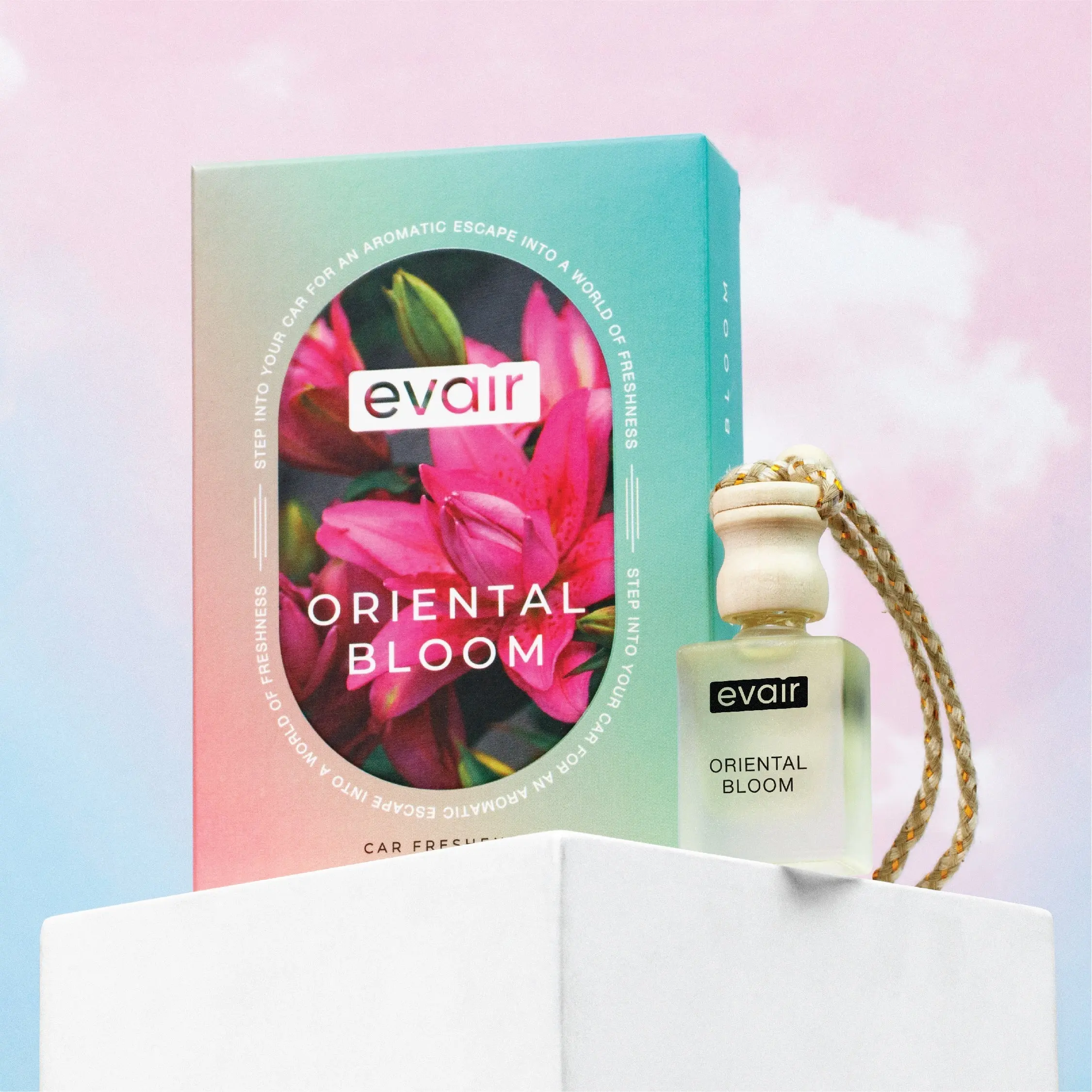 Evair Oriental Bloom Car Freshener, Car Diffuser with essential oils, Pack of 1