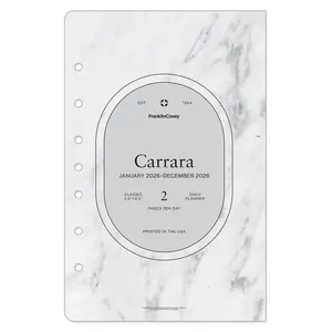 Franklin Planner Carrara Two Page Per Day Ring-Bound Planner Jan 2026 - Dec 2026