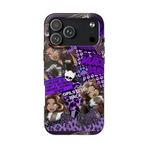 Monster High Clawdeen Wolf Edgy Phone Case - Purple Leopard Print Goth Aesthetic Cover  Girls Bite Back Sarcasm Quote  Trending Coffin Core Y2K  Compatible with iPhone 17 Pro Max 16 Plus 15 14 13 12 11 Air