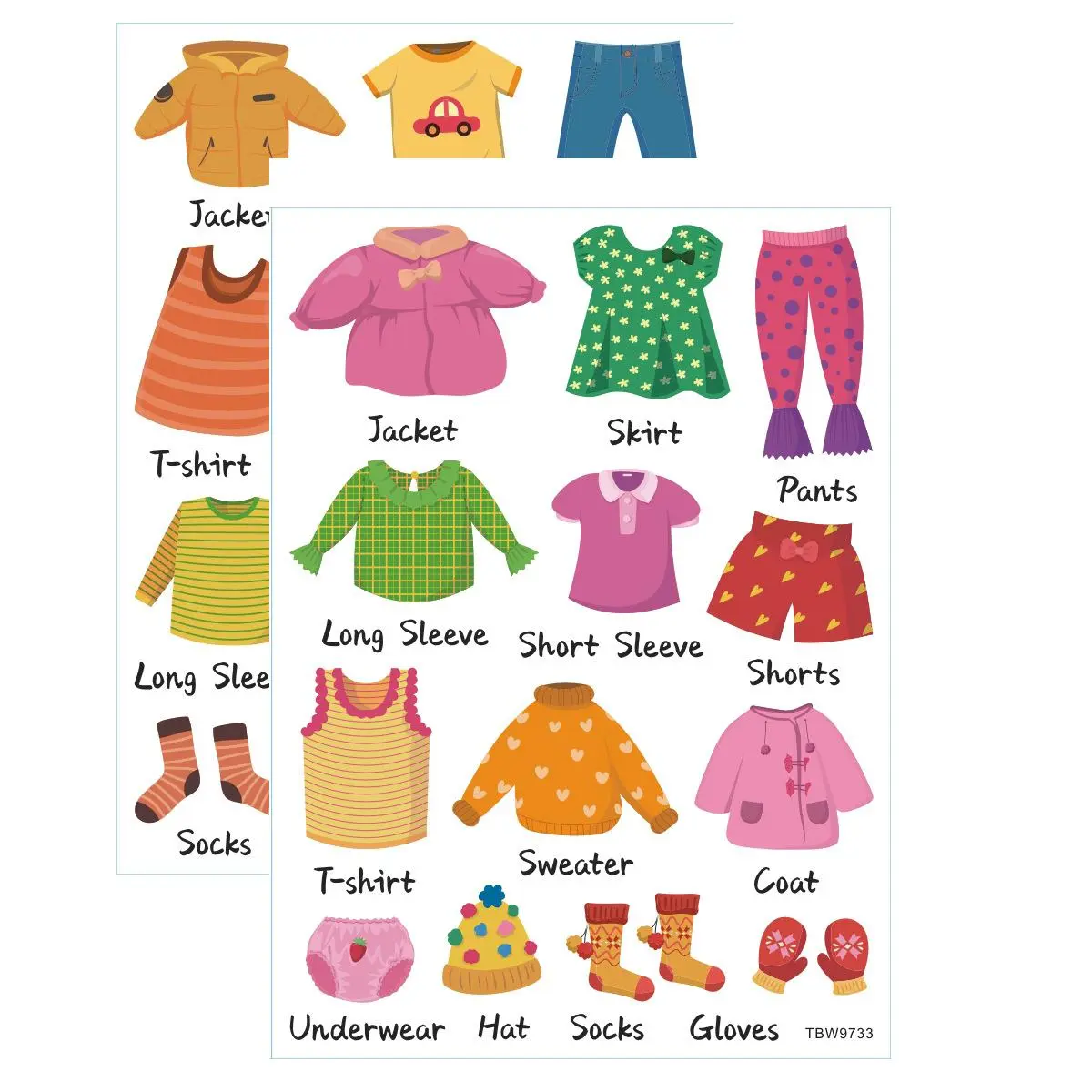 Cloth Organizing Adhesive Stickers, Drawer & Dresser Classification Labels for Girls' Room Home & Bedroom Office Stationery Supplies