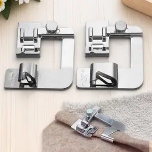 Home Sewing Machine Quick Edge Tool Set, No Adjustment Alloy Presser Foot, Multiple Sizes 13/19/25mm, Easy Fabric Edging, Professional Sewing Accessories