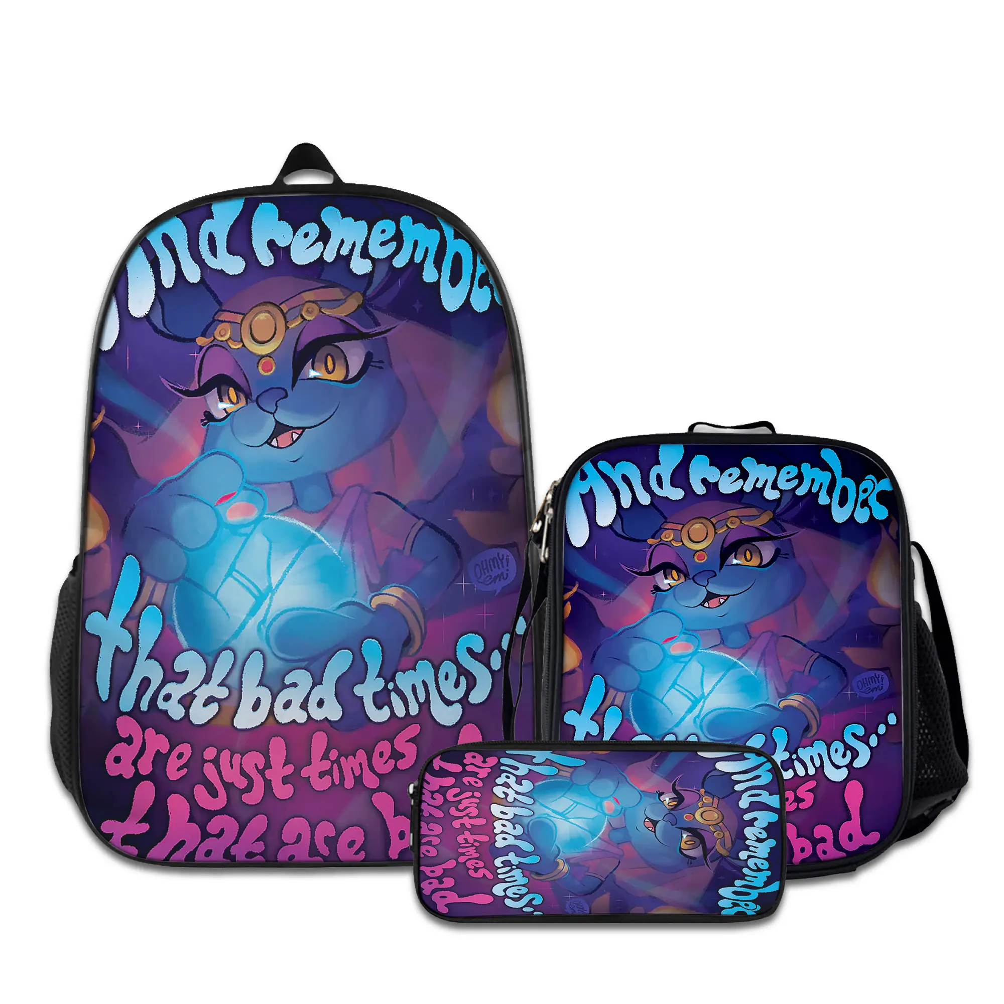 3PCS Backpacks for Girls Set, Cute animal-crossing-4 School Backpack for Boys with Lunch Box and Pencil Case, Aesthetic Bookbag for Teens, Lightweight Classic Backpack for Travel, Work, Picnic
