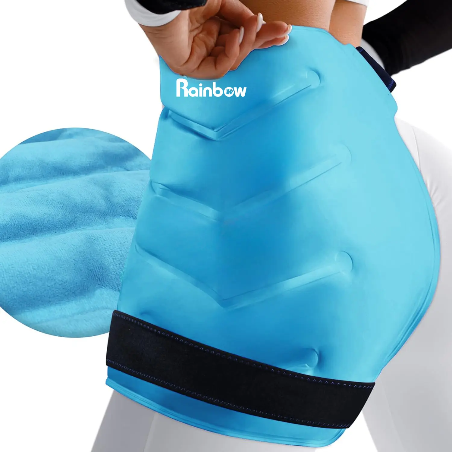 Reusable Gel Ice Pack Hip Wrap for Hot and Cold Therapy, Large Compression Brace for Sciatica and Hip Replacement Pain Relief with 2 Adjustable Straps for Men and Women, Gel Ice Packs