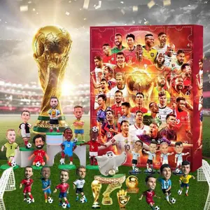 1 set of World Cup arrival calendar, World Cup football blind box, fun character desktop display, perfect holiday gift