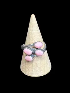 Handcrafted Multi-Pink Conch Ring - size 10