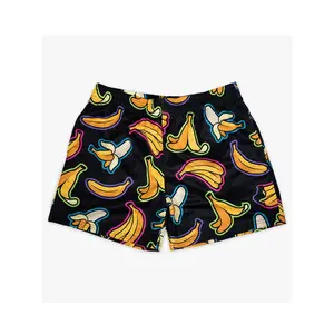 Youth Baseball-Themed Shorts Featuring a Vibrant Banana And Ice Cream Graffiti Print, Ideal for Beach Outings And Outdoor Fun. These Casual Shorts Offer a Relaxed Fit, Ensuring Comfort Throughout The Year, for Outdoor