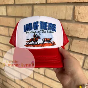 Land of the free because of the brave trucker hat