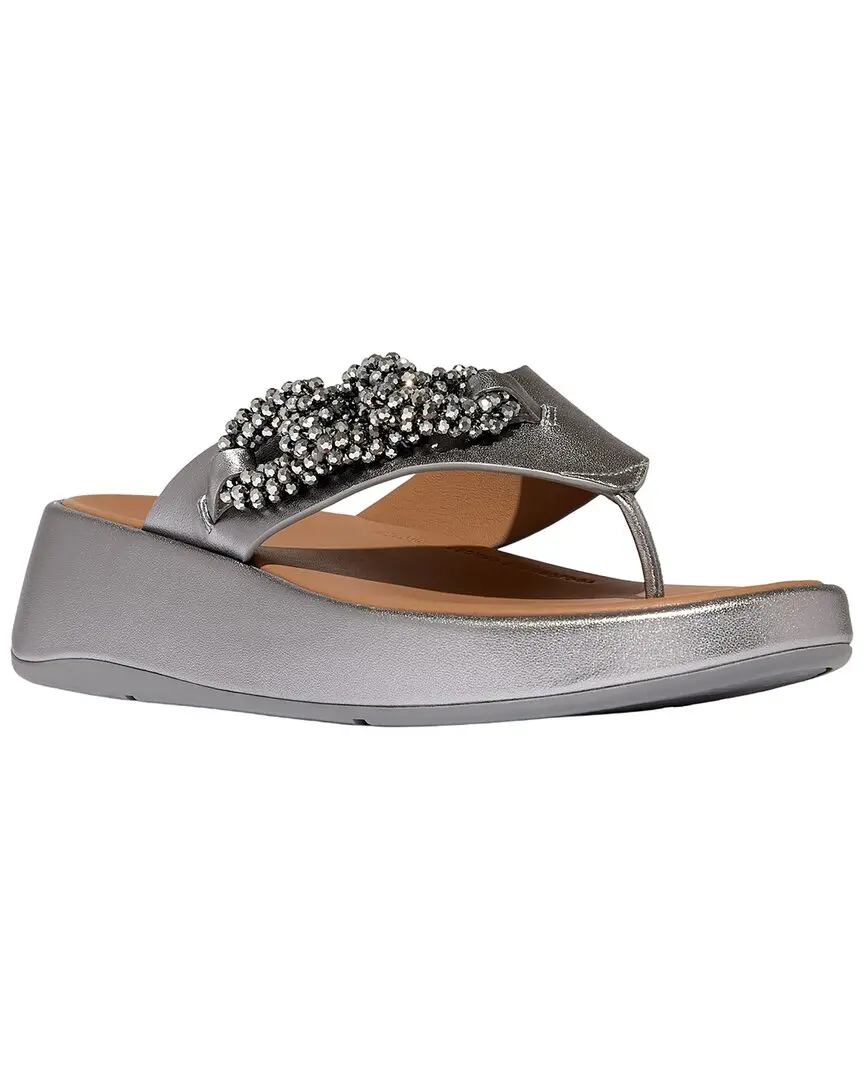 FitFlop F-Mode Beaded Chain Leather Toe Post Sandal