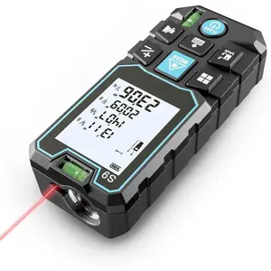 Laser Measure S9 , 229ft Laser Measurement Tool, Room Laser Measuring Tool with 2 Bubble Levels, LCD Backlit Display, IP54 Waterproof, Pythagorean Mode for Distance, Area, Volume,for Men gift