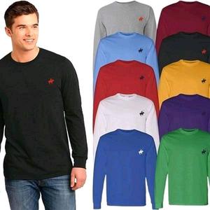 Men's 4 Pack Assorted Colors 100% Cotton Long Sleeve T-Shirts