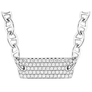 JTV White Cubic Zirconia Rhodium Over Brass Necklace 1.66ctw
