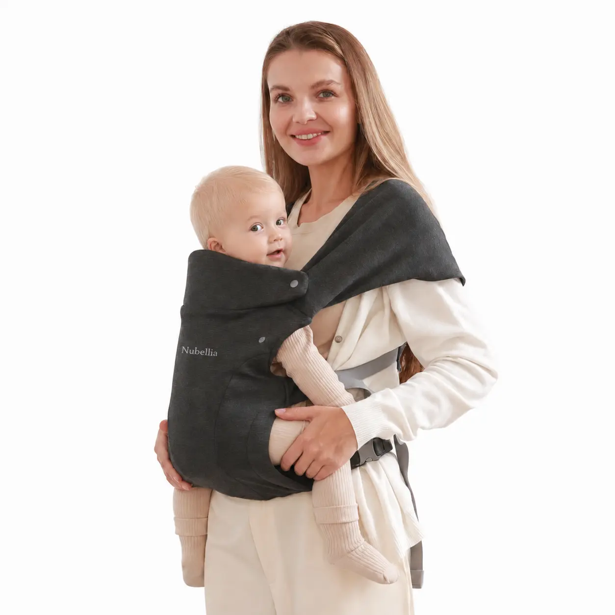 Ergonomic Baby Carrier for Newborns and Toddlers, Cozy Soft Structured Carrier with Head and Enhanced Waist Support, 3-Level Adjustable Fit, Easy to Wear, Hands-Free and Portable, 7–25lbs, Unisex