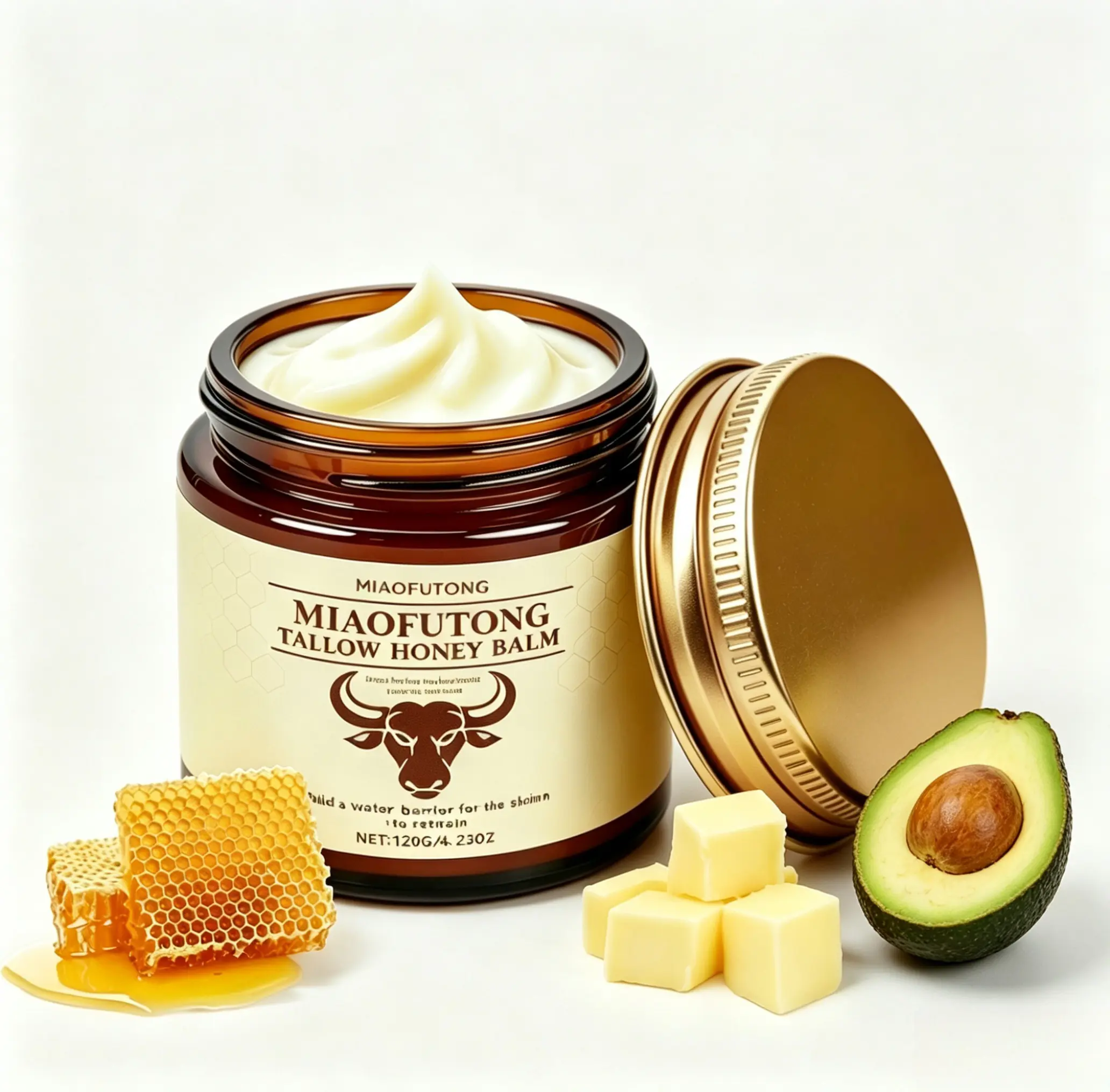 Handcrafted All-Natural Lip Balm with Grass-Fed Shea Butter & Raw Honey, 4 oz Moisturizing & Brightening, Unscented for All Skin Types, Unisex, Limited Edition
