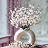12/24Pcs Winter White Plum Silk Blossom Decorative Fake Flowers, 21.5" Long Stem Plastic Wintersweet, House Decor for Wedding Centerpieces, Gifts for Women (Vase Not Included)
