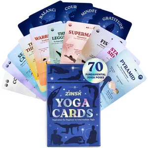 70 Yoga Cards - 3x5” Cards with Instructions, Alignment Cues, & Modifications