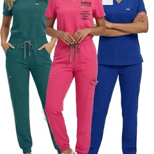 Premium Athletic Medical Scrub Sets [3-Pack Bundle] - 4-Way Stretch Tech Fabric, MED5 & Centro Professional Series