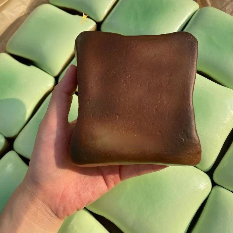 Jasmine Toast Bread Squishy Toy Cross-Border Novel Soft Squeeze Tool Sticky Slow Rebound Wet Texture Stress Relief Fidgeting DIY Stress Relief Sensory Fidget Toy for Kids Adults