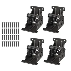 Folding Table Legs Brackets 90 Degree Heavy Duty Locking Foldable Support Hinges Self-Lock Hinge Hardware with Screws for Folding Table Legs, Lock Extension Support Bracket Bed Legs(4PCS)