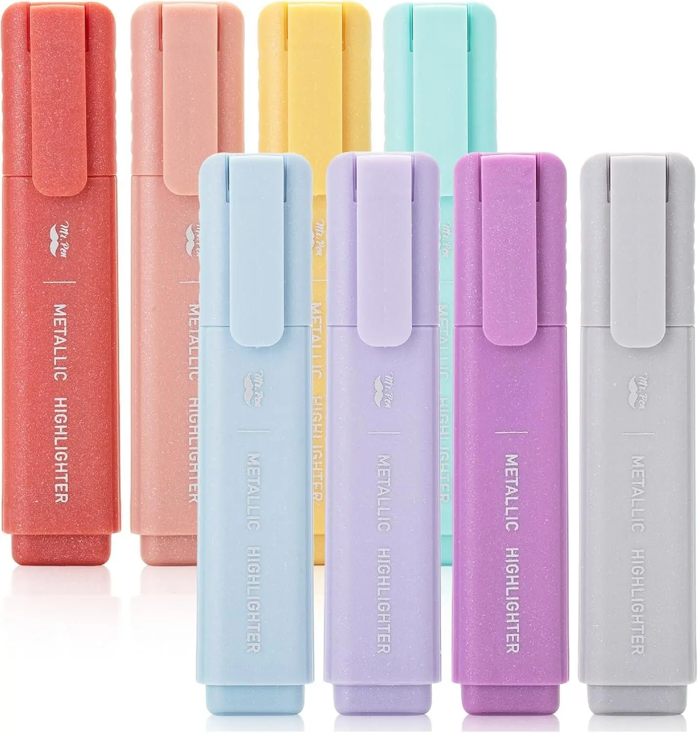 - Glitter Highlighters, 8Pack, Metallic Colors, Chisel Tip Aesthetic Highlighters, Cute Markers