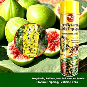Fruit Fly Trap Adhesive Spray, DIY Sticky Glue for Home, Garden & Orchard, Safe No Chemicals, Natural Attractant, 9.47 oz/280ml