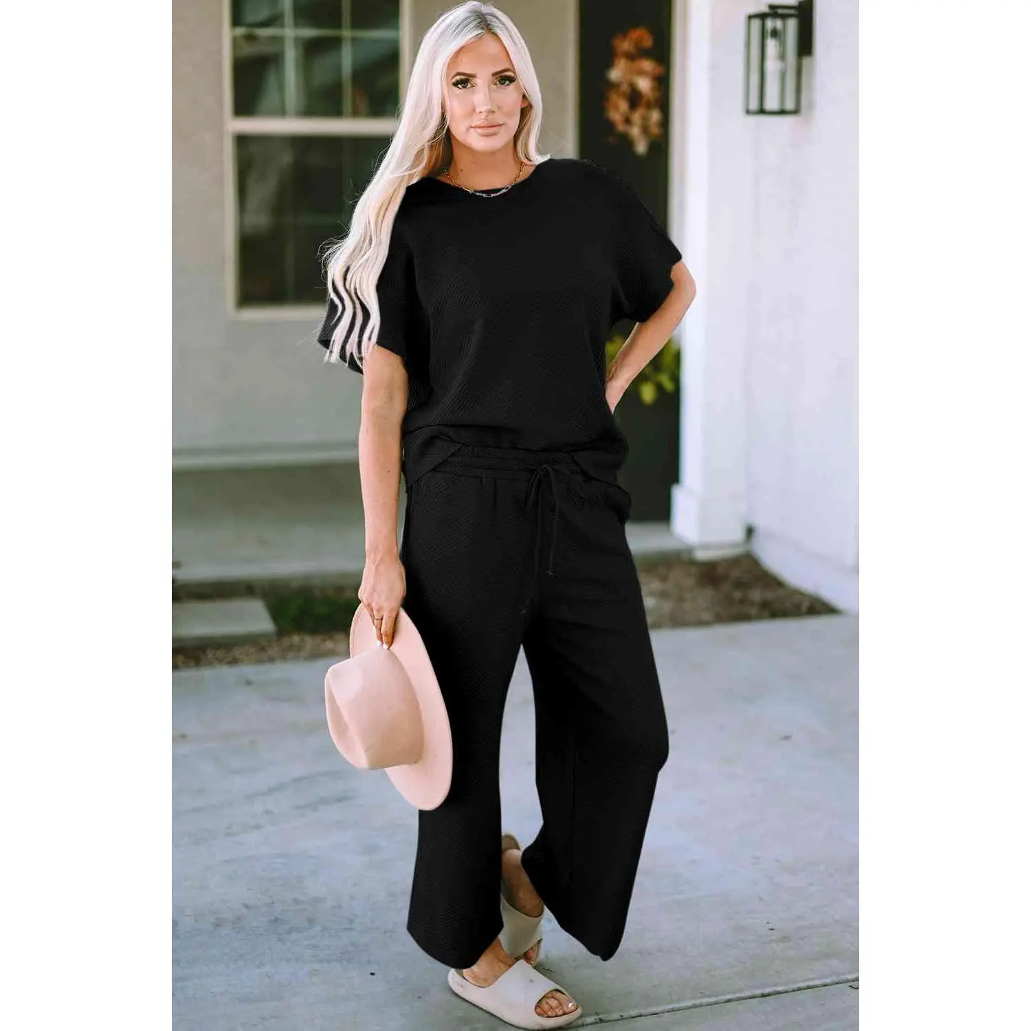 Short Sleeve Top and Pants Set